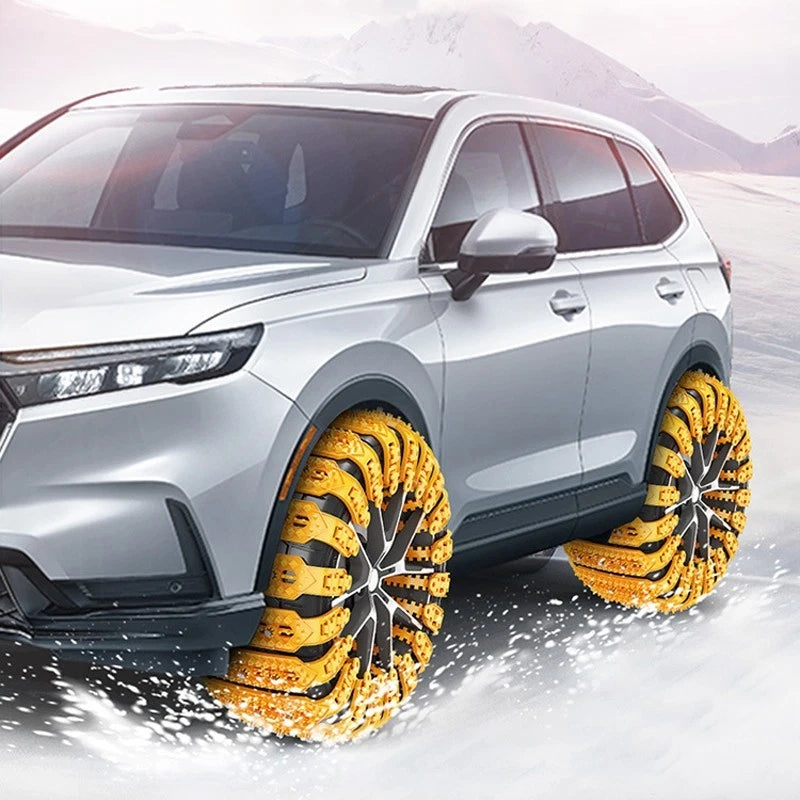 10-piece anti-slip tire chains, suitable for emergency use on passenger cars.