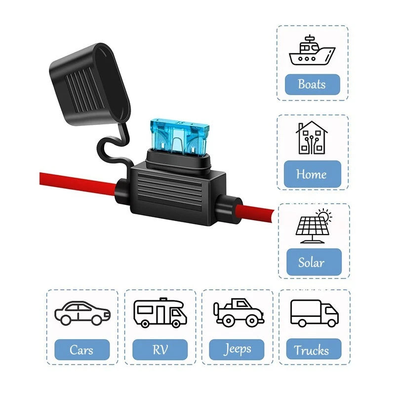 10pcs 10-18AWG inline fuse holder - Suitable for ATO standard fuses