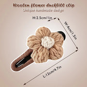 5-piece Elegant wool Large Flower Hair Duck Wallet and Hairpin Set - Ladies