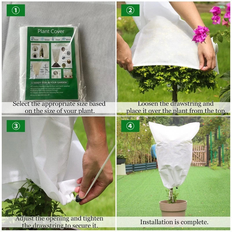 1-pc winter plant cover frost protection bag, 31x39'' winter plant warming cover