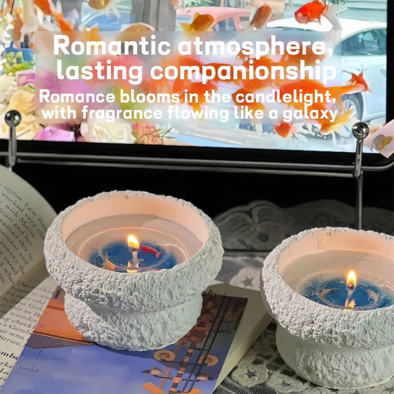 Scented candles (4 pcs), Freesia/Ocean scent, for relaxation and air freshening