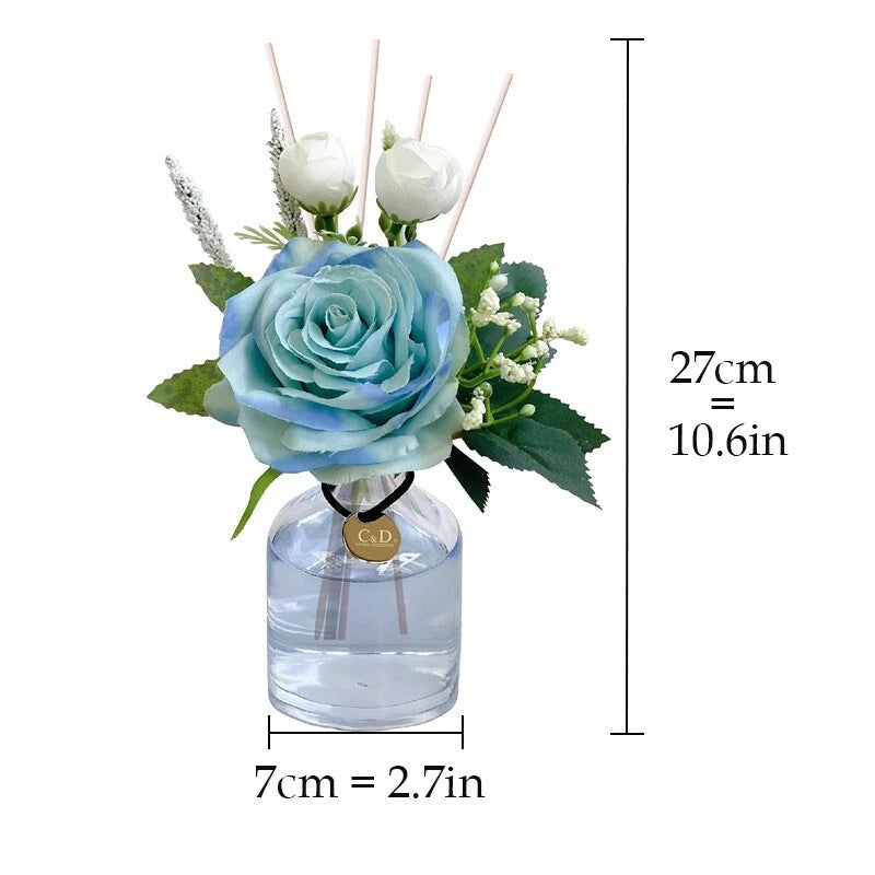 Artificial flower diffuser with stick, lavender floral, home decor -100ml