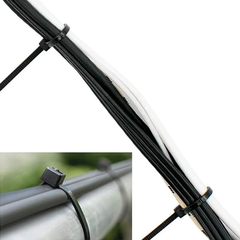 Multi-purpose UV-resistant black cable ties,8 inches (200mm),100 pieces per pack