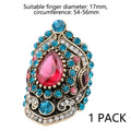 Vintage ruby wide ring Glass white square zircon ring ,Suitable for ladies -one