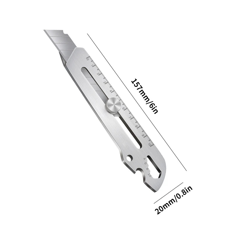 Stainless Steel Utility Knife 20x157mm | Retractable Blade | 1-Pack