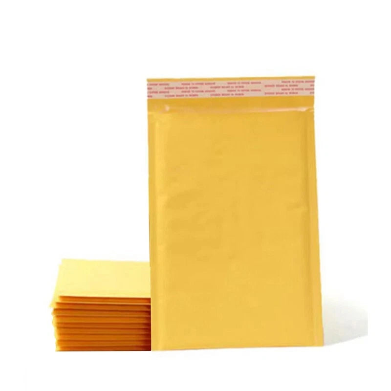 7.5x12 yellow cowhide bubble mail padded envelope bag shock-absorbing bag