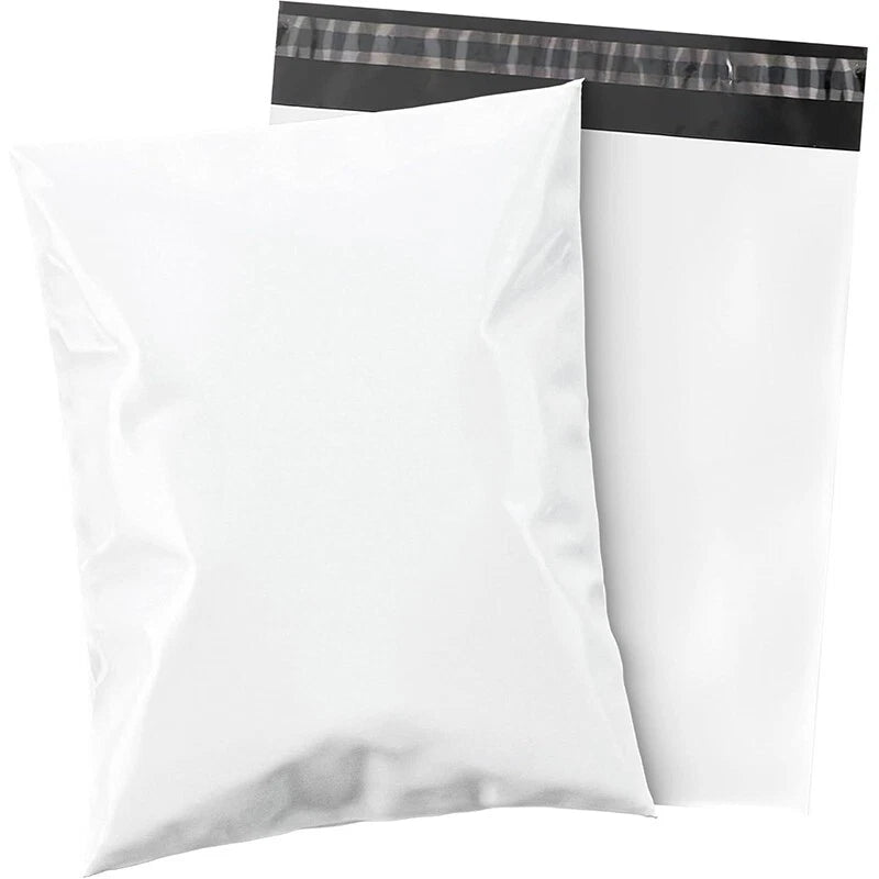 12x15.5 small waterproof mailing transport bag, flexible mailing bag in white