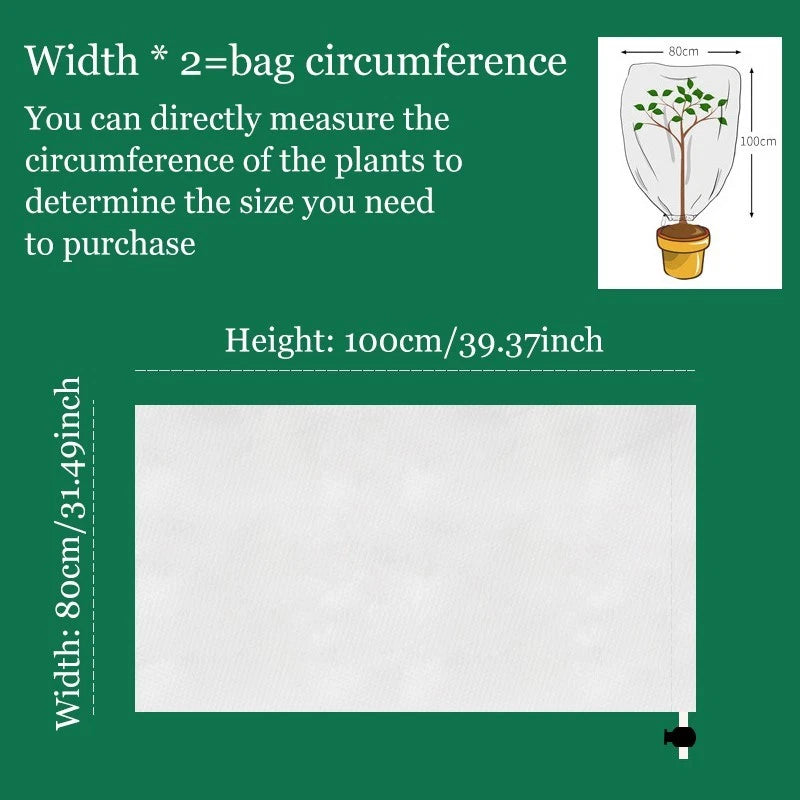 1-pc winter plant cover frost protection bag, 31x39'' winter plant warming cover