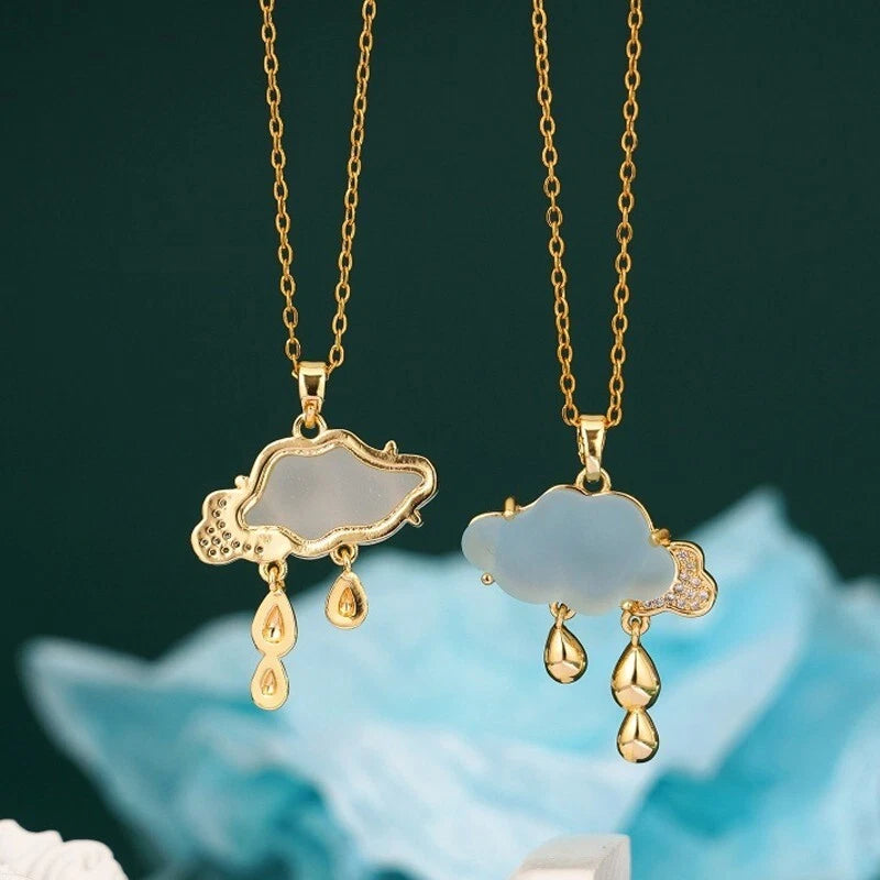Cloud water drop necklace, ladies' pendant, tear drop necklace, birthday gift
