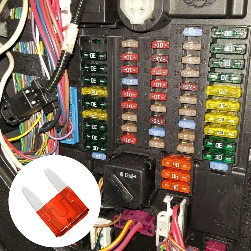 30pcs 10 amp mini fuses, mini automotive blade fuses for cars, RVs, trucks, SUVs
