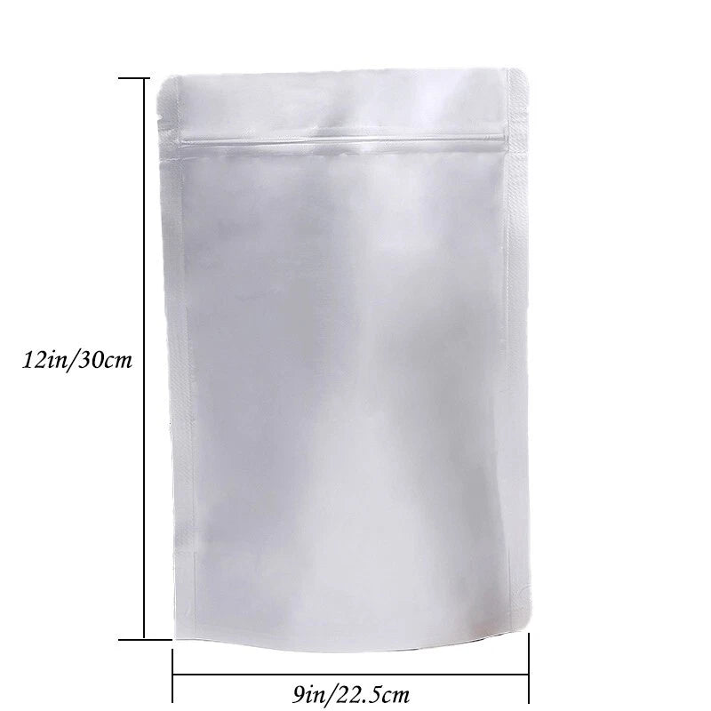 Polyester film bags, aluminum foil, off-white silver food packages, 20 pieces