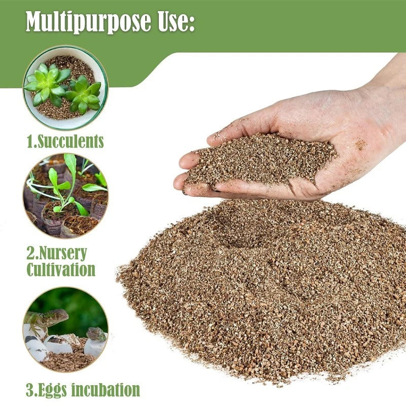 1-quart vermiculite soil conditioner: water retention, aeration, and drainage.