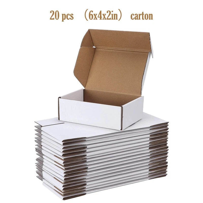 6x4x2 "corrugated box - 10/20 pack - White - Gift wrapping and mailing only