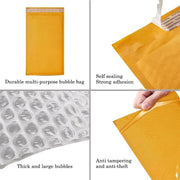 7.5x12 yellow cowhide bubble mail padded envelope bag shock-absorbing bag