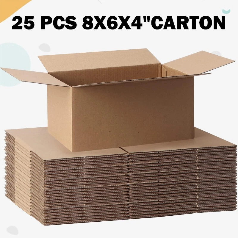 8x6x4 Inch Shipping Boxes Heavy Duty Cardboard Moving Storage Box Pack of 10 25