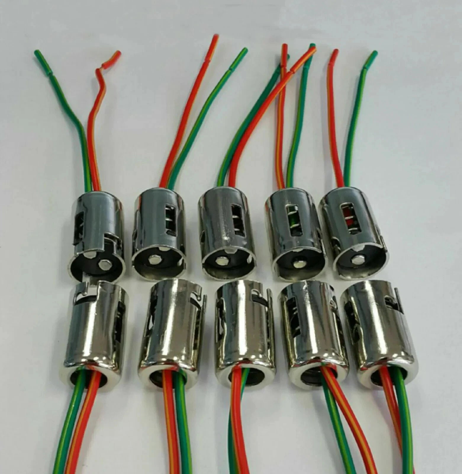 10 PCS Heavy Duty Metal 1157 1016 7528 BAY15D Wiring Harness Sockets Pre Wired