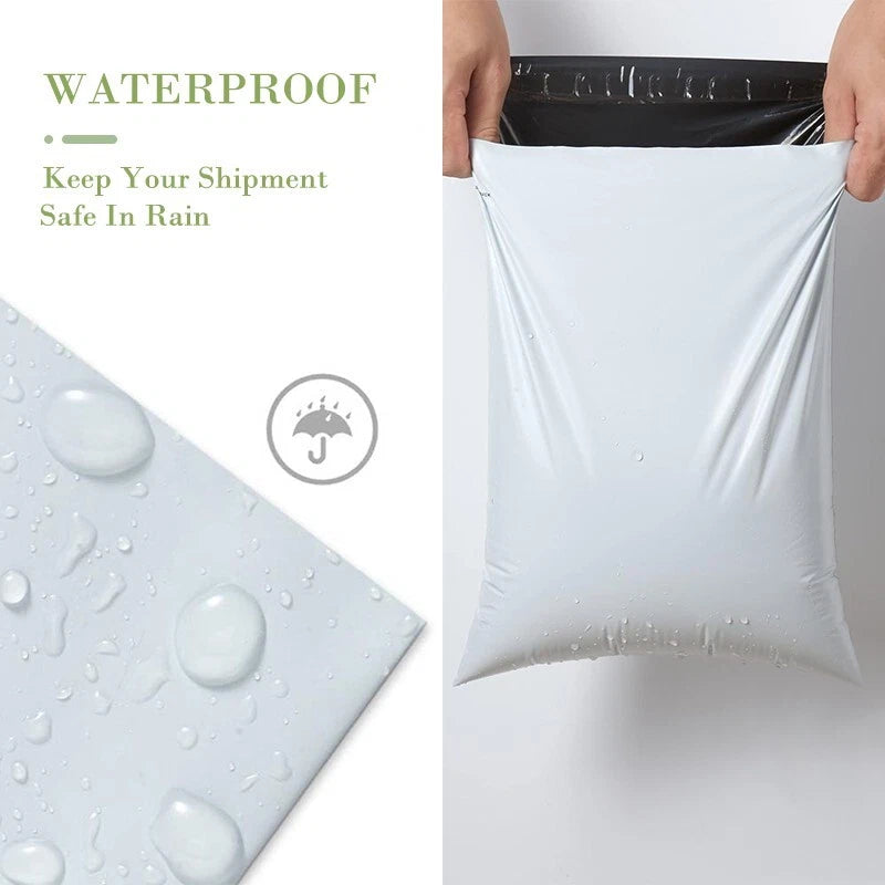 12x15.5 small waterproof mailing transport bag, flexible mailing bag in white