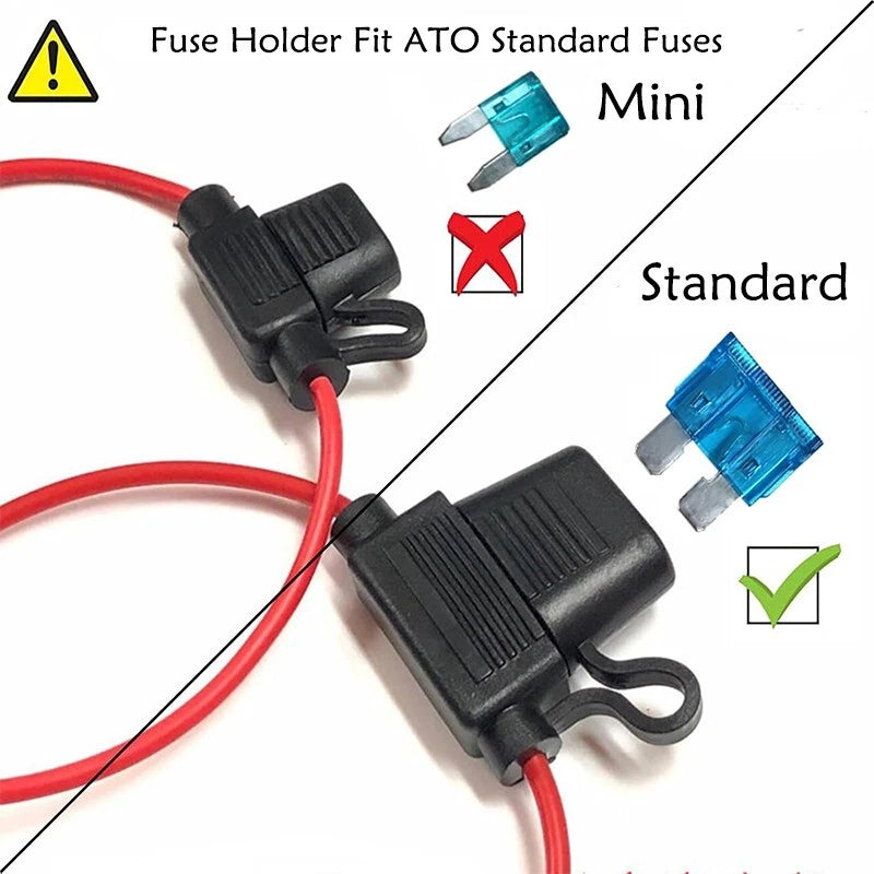 10-pack 16 pressure gauge ATC/ATO mini blade online fuse holder 100% copper wire