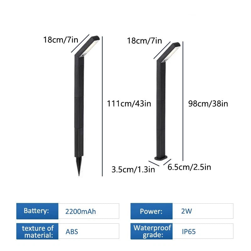 Solar LED Lawn Light - Waterproof ABS landscape light, 8-12H battery life