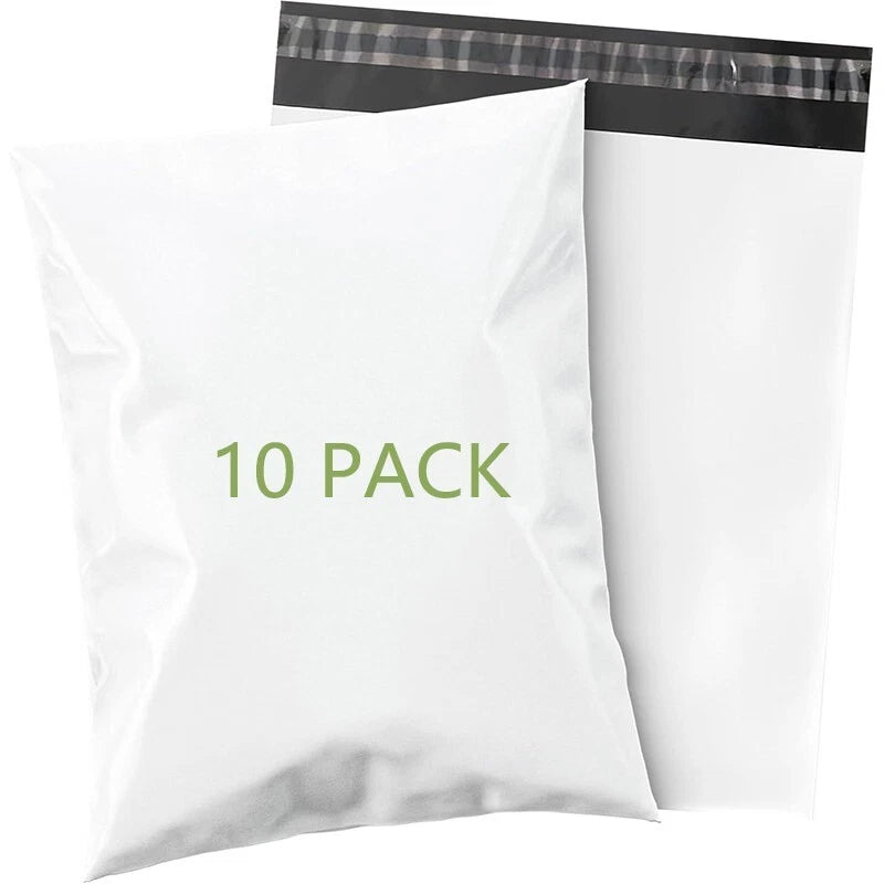 12x15.5 small waterproof mailing transport bag, flexible mailing bag in white