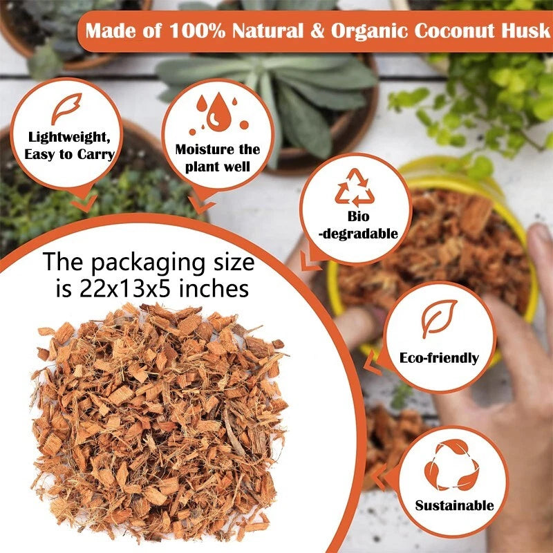 10 lbs Organic Coconut Coir Scrap for Growing Herbs, Plants, and Flowers