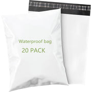 12x15.5 small waterproof mailing transport bag, flexible mailing bag in white