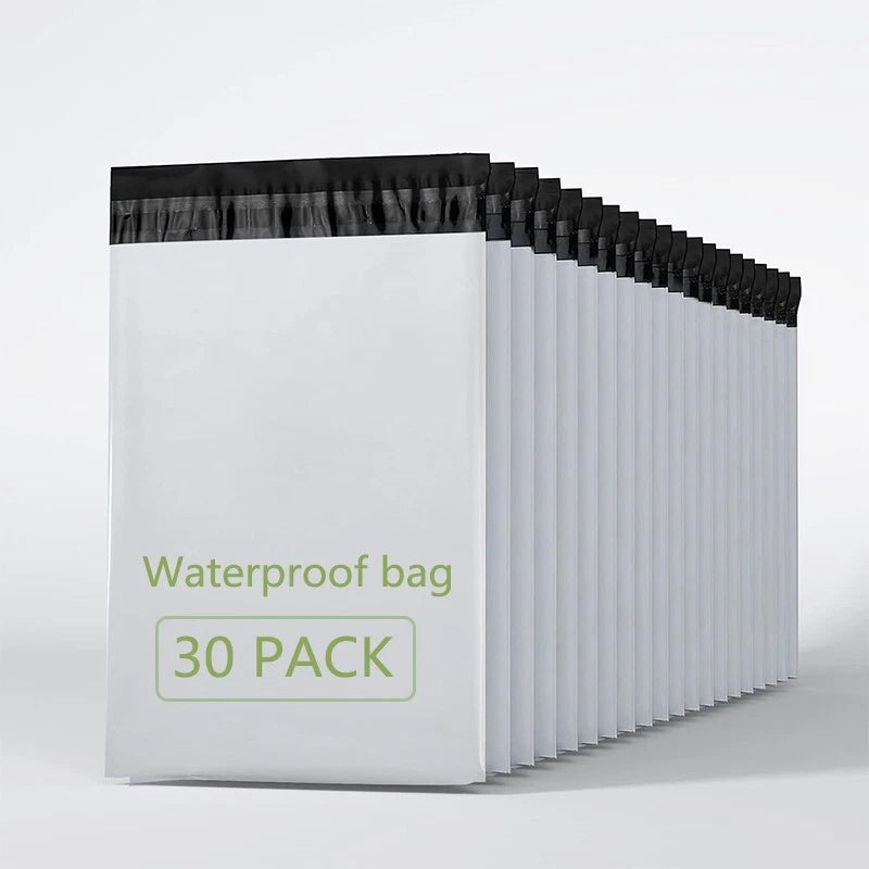 12x15.5 small waterproof mailing transport bag, flexible mailing bag in white