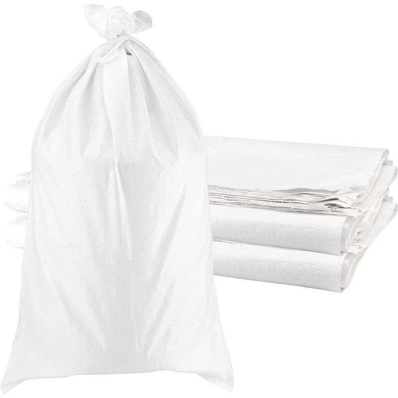 Heavy duty waterproof outdoor woven polypropylene bag,26 x 14" /60 x 40" (white)