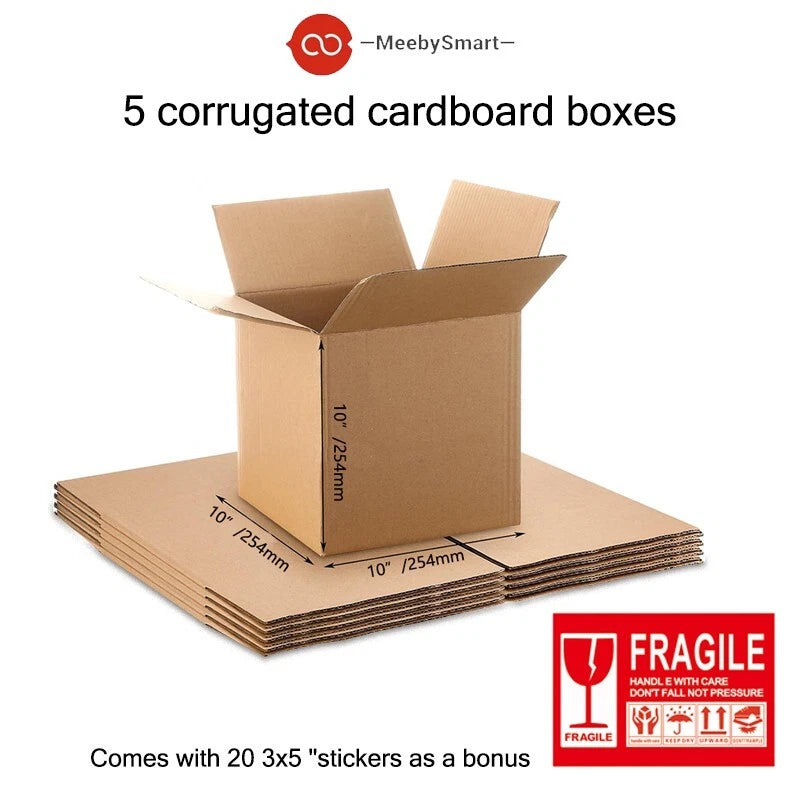 MeebySmart 10x10x10inc 5 shipping box mailbox, suitable for small packaging