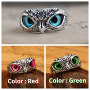 Adjustable Demon Owl Eye Ring - Gothic Animal Jewelry with Lucky Symbol