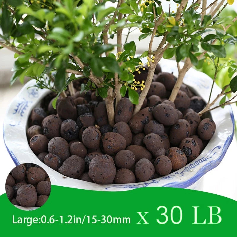 8-30 LBS organic expanded clay pebbles - 5-30mm, suitable for indoor plants