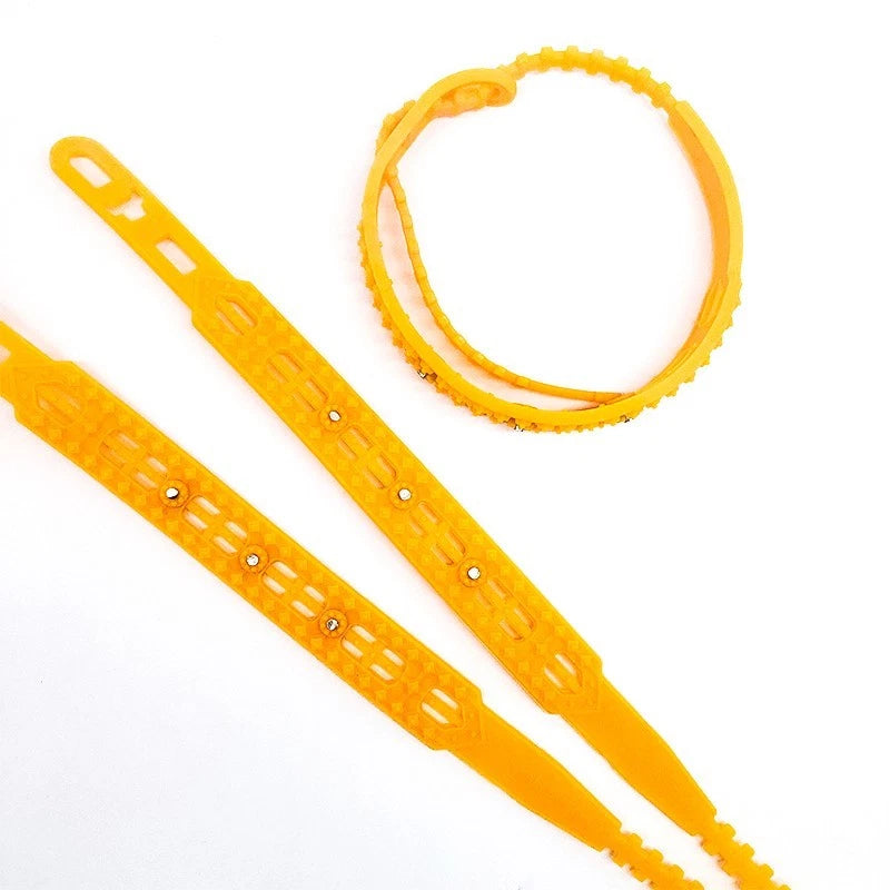 10-piece anti-slip tire chains, suitable for emergency use on passenger cars.