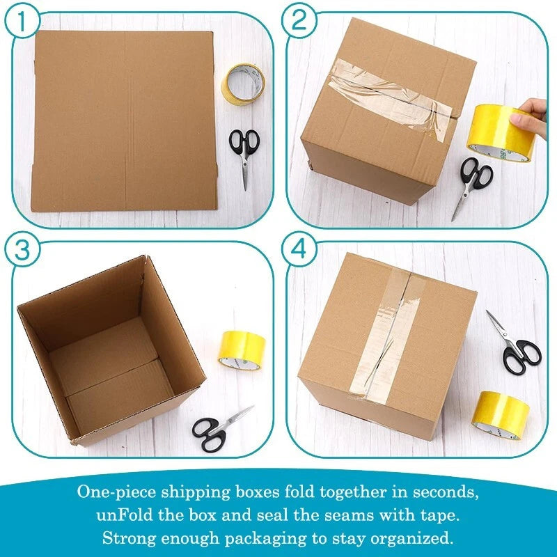 [5-Pack] 10x10x10 Inch Heavy-Duty Corrugated Boxes｜Perfect for Moving, Storage