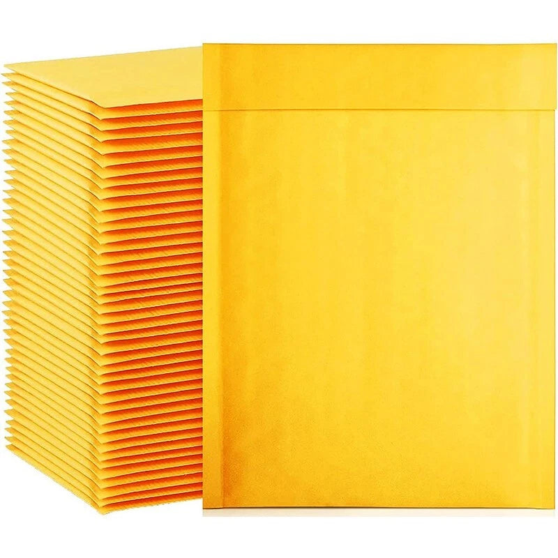 6x10 yellow cowhide bubble mail padded envelope bag shock-absorbing bag