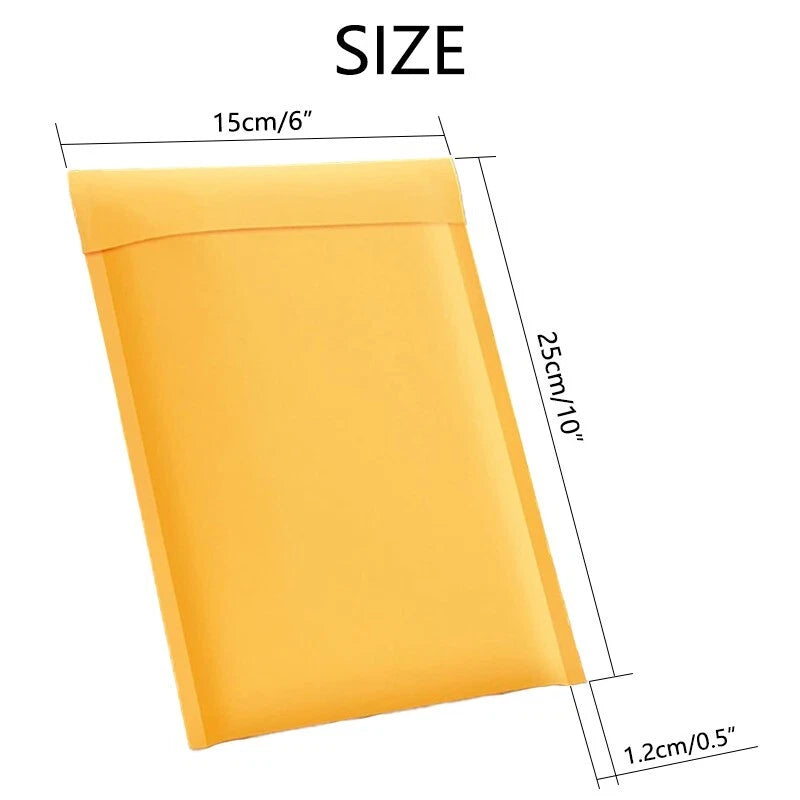6x10 yellow cowhide bubble mail padded envelope bag shock-absorbing bag