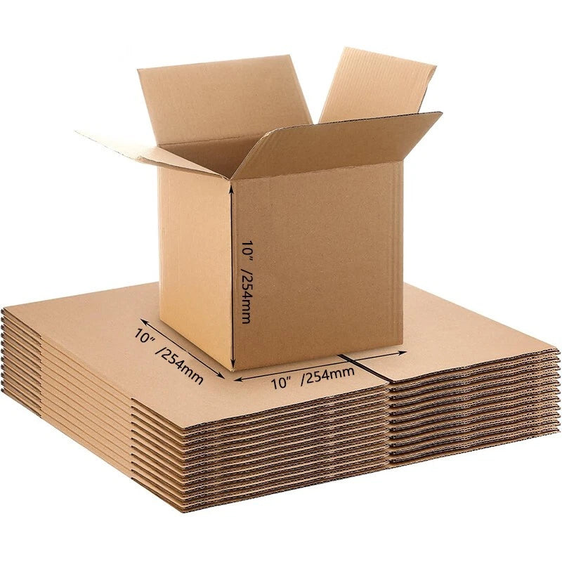 [5-Pack] 10x10x10 Inch Heavy-Duty Corrugated Boxes｜Perfect for Moving, Storage