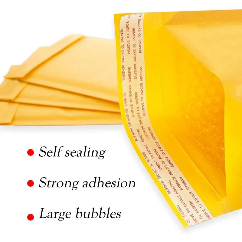 6x10 yellow cowhide bubble mail padded envelope bag shock-absorbing bag