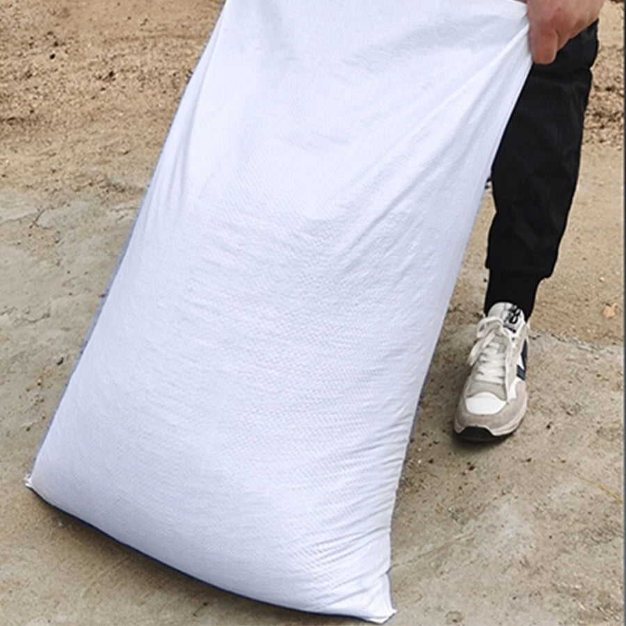 Heavy duty waterproof outdoor woven polypropylene bag,26 x 14" /60 x 40" (white)