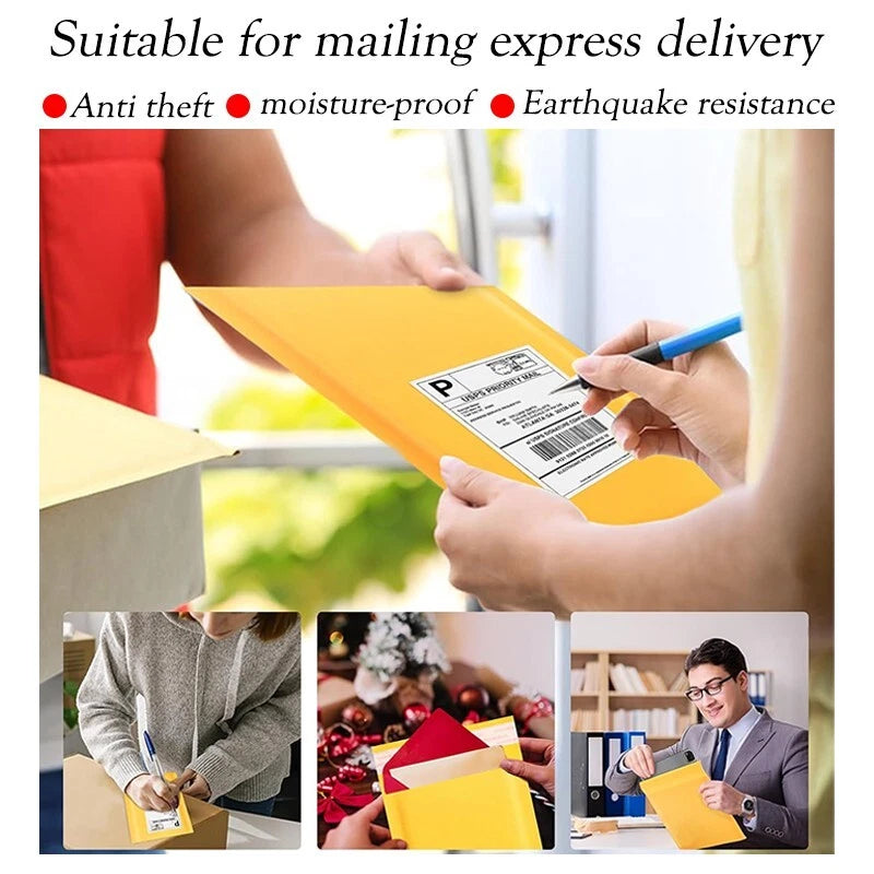 6x10 yellow cowhide bubble mail padded envelope bag shock-absorbing bag