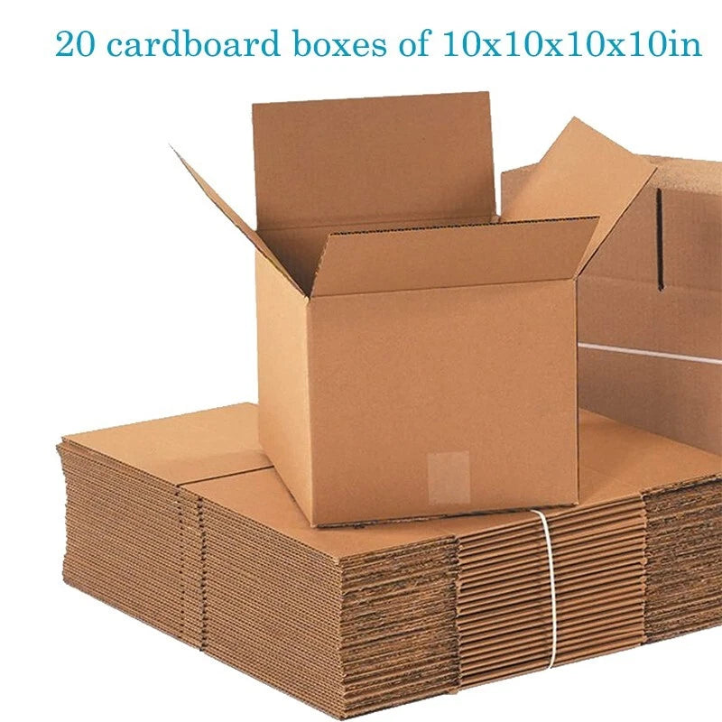 [5-Pack] 10x10x10 Inch Heavy-Duty Corrugated Boxes｜Perfect for Moving, Storage