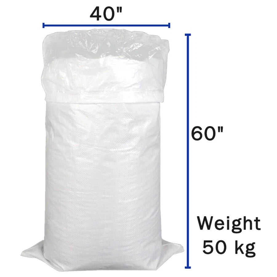 Heavy duty waterproof outdoor woven polypropylene bag,26 x 14" /60 x 40" (white)