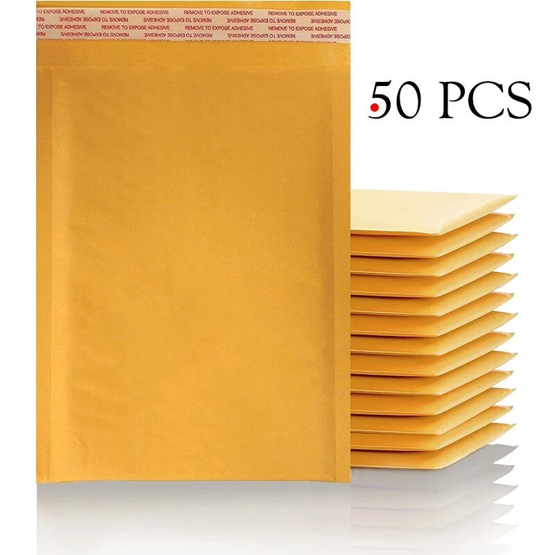 6x10 yellow cowhide bubble mail padded envelope bag shock-absorbing bag
