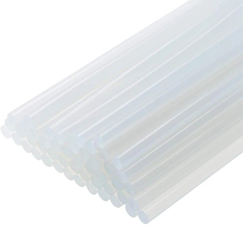 Mini hot glue sticks (10-30 pieces per pack), 7x150 mm, for DIY and crafts.