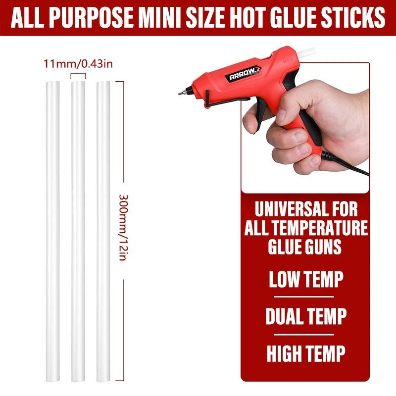 Full-size hot melt adhesive stick, 12 x 0.43 inches, strong bonding adhesive