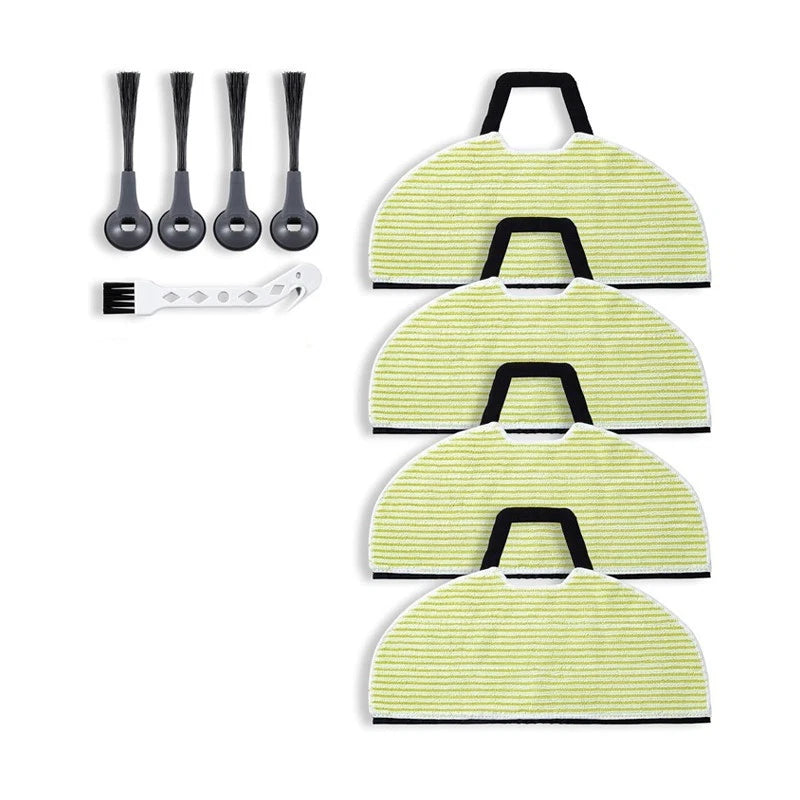 RV2610WA vacuum mop replacement kit, includes 4 mop pads and 4 side brushes.