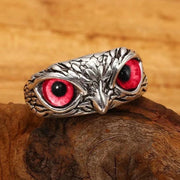 Adjustable Demon Owl Eye Ring - Gothic Animal Jewelry with Lucky Symbol