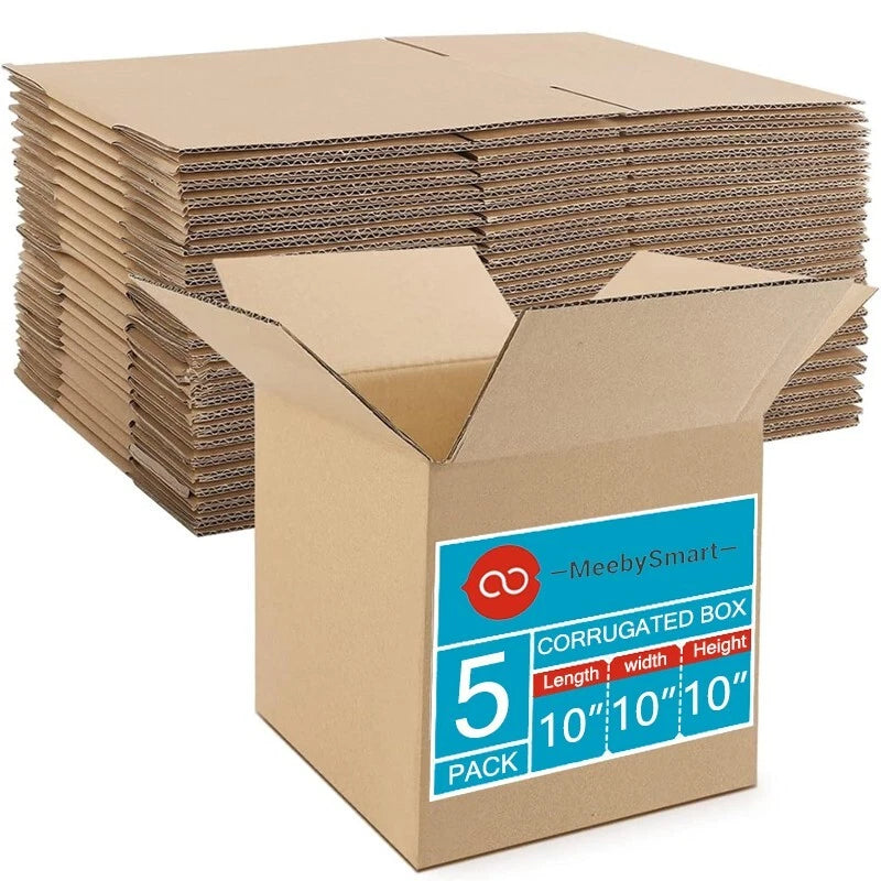 MeebySmart 10x10x10inc 5 shipping box mailbox, suitable for small packaging