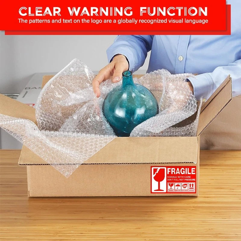 20pcs red fragile stickers (7x13 cm) | Shipping labels for boxes and packages
