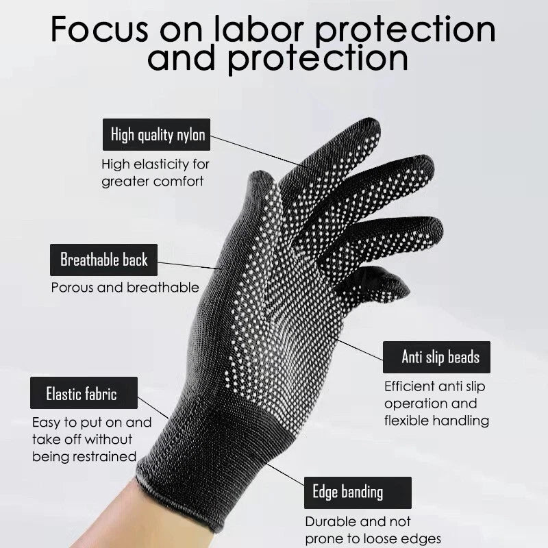 1 Pair of protective non-slip work gloves - for construction/gardening/handling
