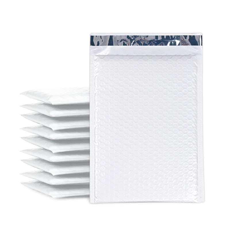 White Bubble Envelopes 7.25x11 Inch Shockproof Express Packaging 100 Packs